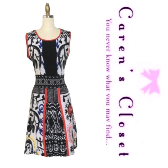 Disigual By C Lacroix Stretch Knit Graphic Dress - Picture 3 of 8